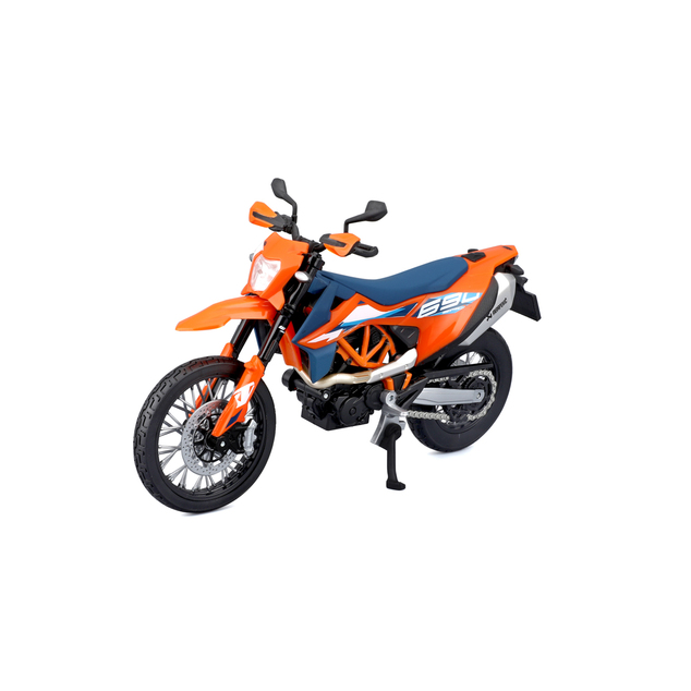 Maisto - Motocykel so stojanom, 2023 KTM 690 SMC R, oranžovo-modrá, 1:12