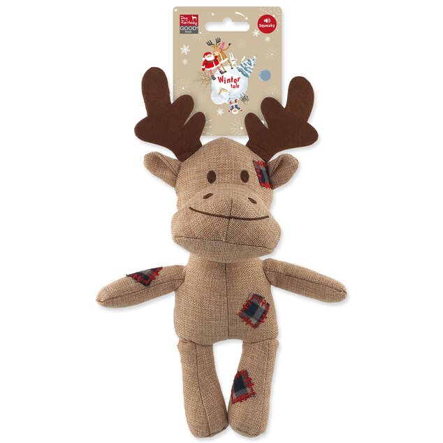 Hračka Dog Fantasy Winter Tale Sob juta pískací 30cm
