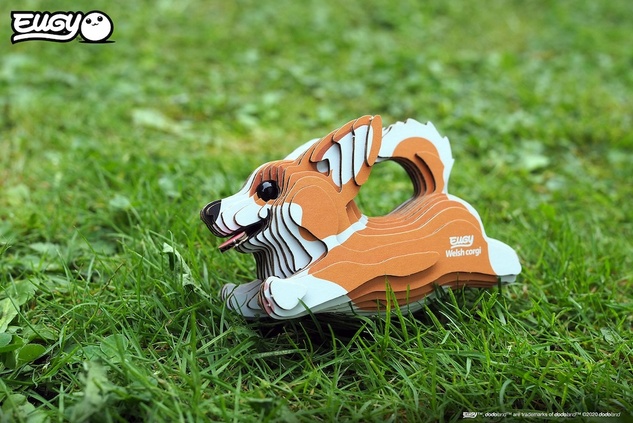 EUGY Pes Welsh Corgi 3D kartonová skládačka