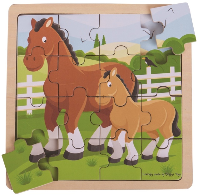 Bigjigs Toys puzzle - Kôň s žriebätkom
