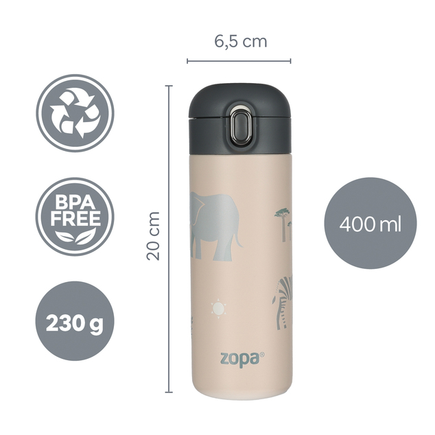 Termoska na tekutiny so slamkou 400 ml, Safari