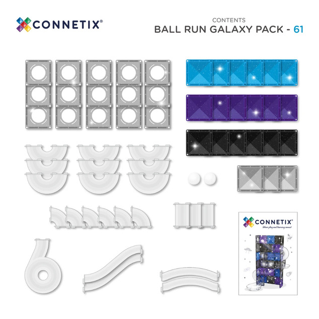 CONNETIX® Ball Run Galaxy Pack juego de construcción magnético 61 pc