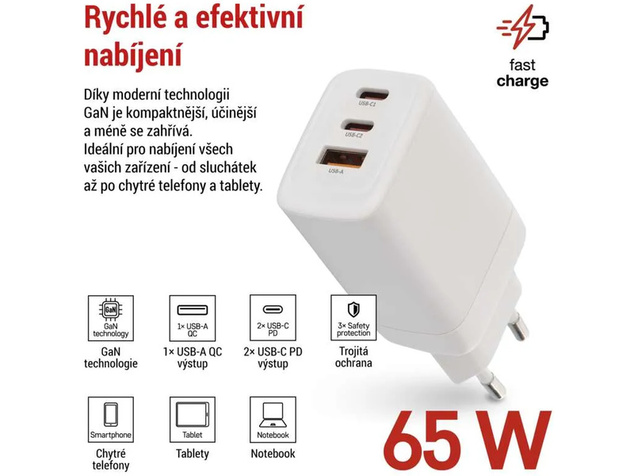 Mrežni USB adapter (izvor) GaN PD 65W