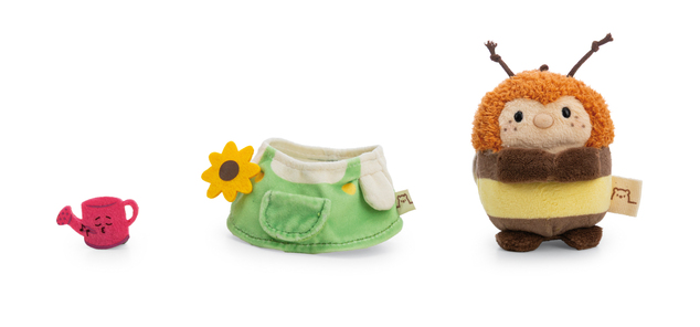 NICI peluche MyMochi Ape Hadshi 8 cm con annaffiatoio e costume da giardiniere, confezione regalo