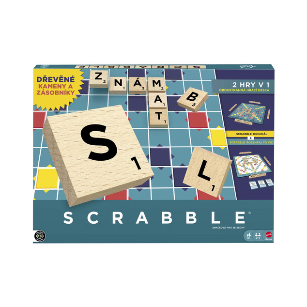 Mattel Hra Scrabble drevená edícia CZ