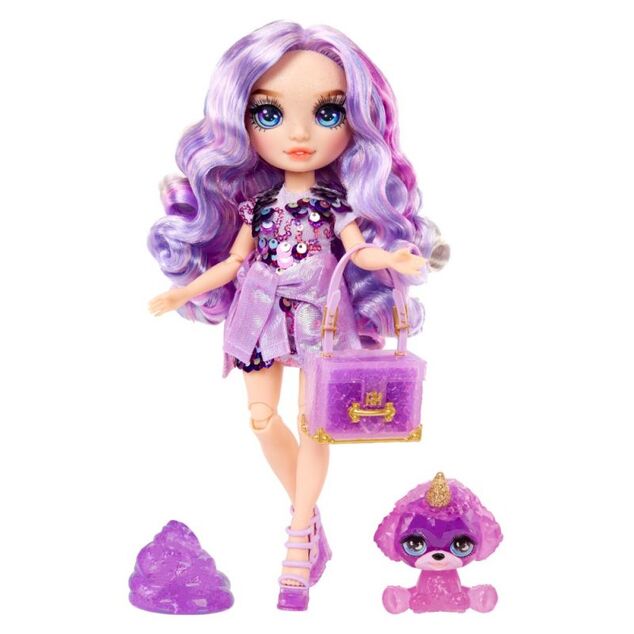 Rainbow High Fashion Puppe mit einem Tier – Violet Willow