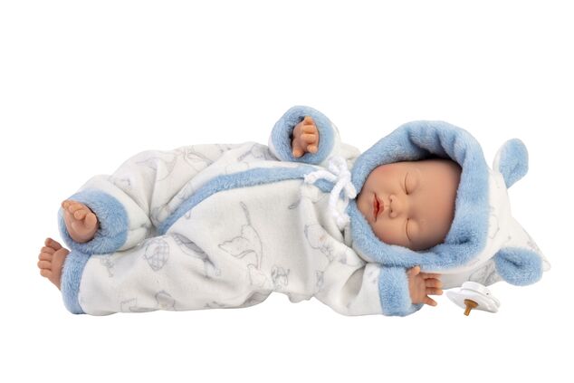 Llorens 63311 LITTLE BABY - spiaca realistická bábika bábätko s mäkkým látkovým telom - 32