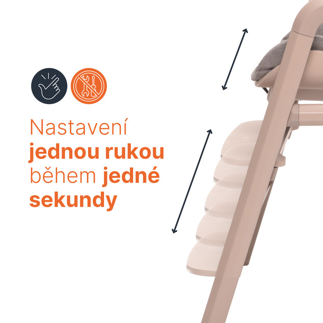 Set stolička Inpira + novorodenecký set + hojdacia základňa, Candy Pink