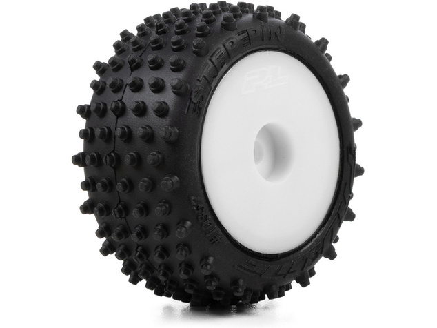 Pro-Line ruota con pneumatico Edge anteriore / Step Pin posteriore, disco bianco, Hex 7mm (4): Losi 