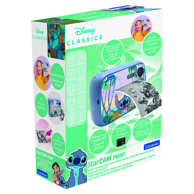 Lexibook Cámara instantánea para niños StarCAM Disney Stitch