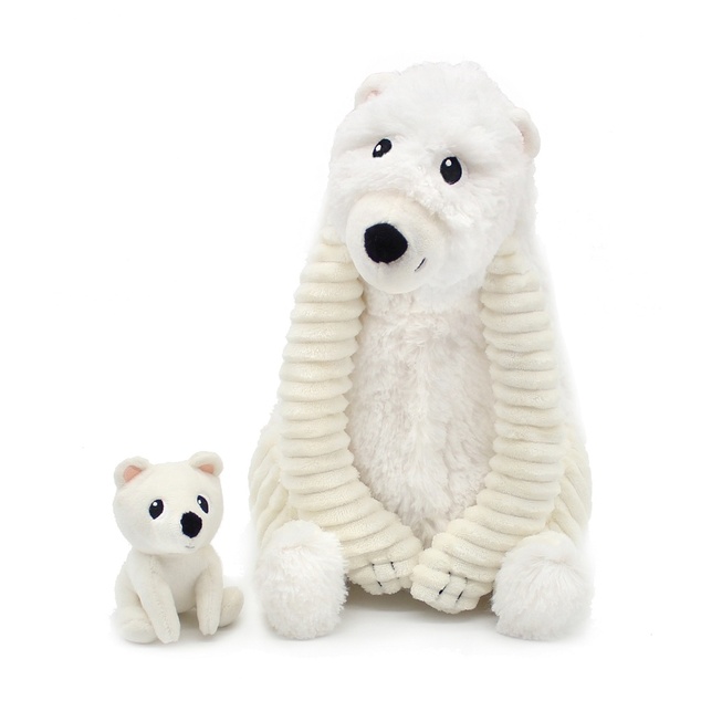 PTIPOTOS Plüsch-Eisbär Grobidou - Mama mit Baby