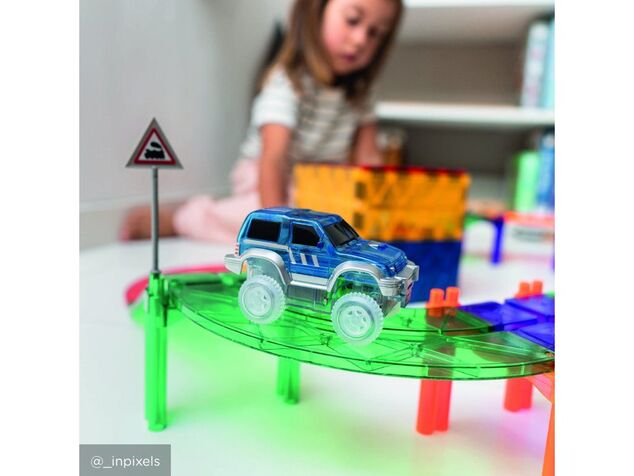 Cleverclixx Magnetická závodní dráha - Autíčko modré – 1 kus