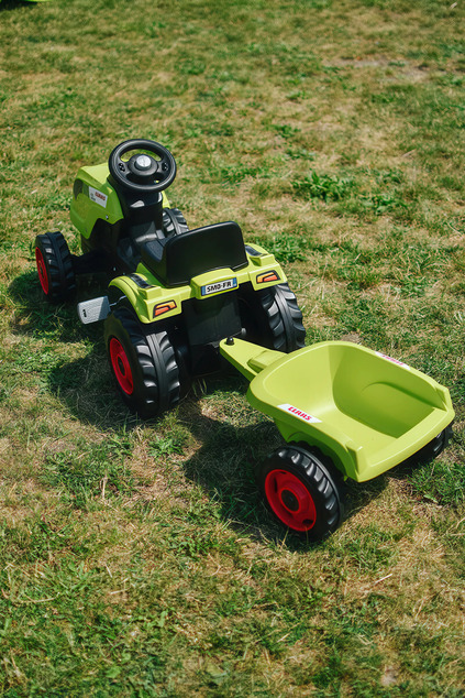 Smoby Šliapací traktor CLAAS zelený s vozíkom