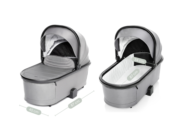 Set kočík Move Cross 3 + hlboká korba  Move XL 3 + autosedačka + základňa, Metal Grey