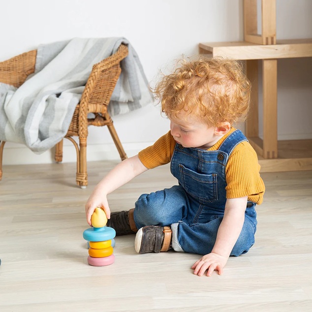 Bigjigs Toys Torre impilabile in silicone, gatto