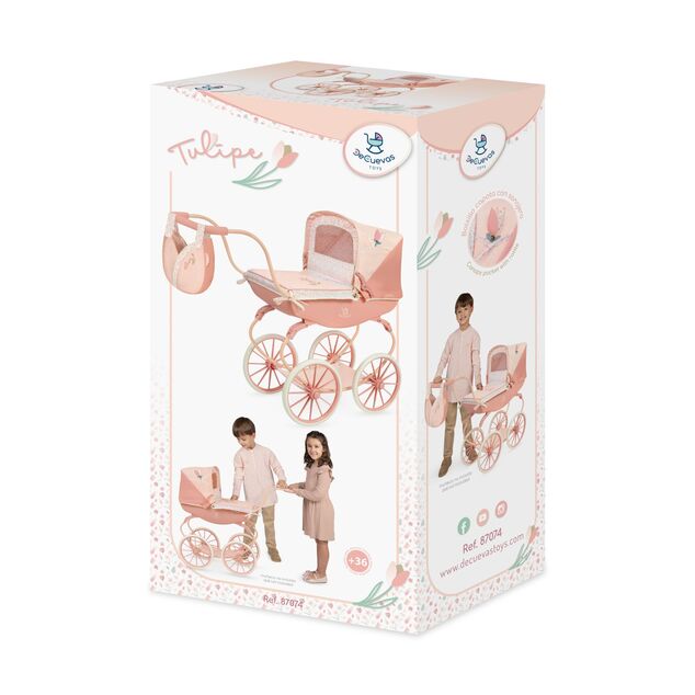 DeCuevas 87074 Kočík pre bábiky hlboký Tulipe 2025 - 68 cm