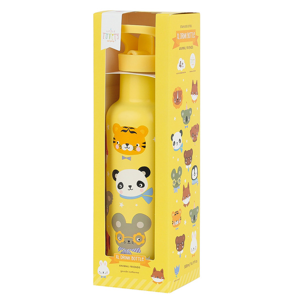 A Little Lovely Company - nerezová fľaša na pitie, 500 ml - zvierací kamaráti