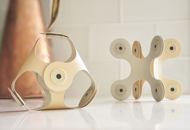 CLIXO Designer Beige &amp; Grey - magnetisches Bausteinspielzeug 9-teilig