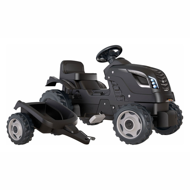 Smoby Šliapací traktor Farmer XL čierny s vozíkom