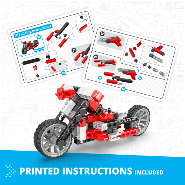 Engino INVENTOR MECHANICS custom bike s 5 bonusovými modelmi