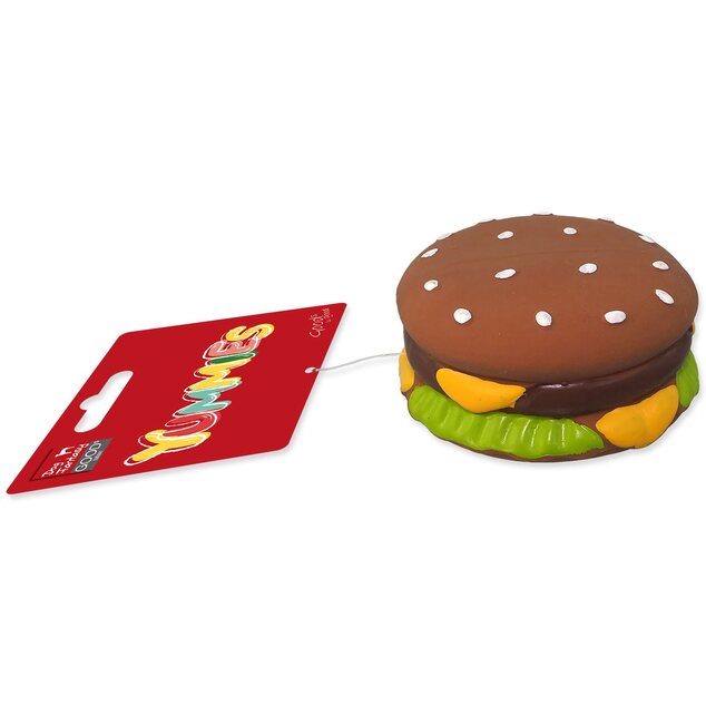 Hračka DF Latex hamburger so zvukom 8cm