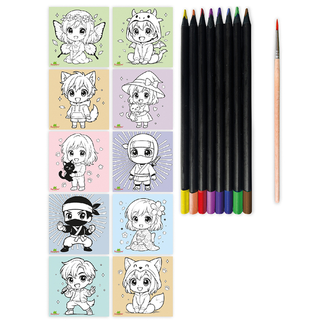 Sycomore Artissimo - Manga - chibi figurákok + 8 akvarellceruza