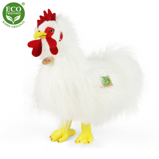 Plišani pijetao bijeli stojeći 33 cm ECO-FRIENDLY