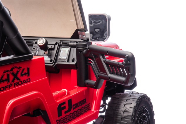 Elektrické autíčko Toyota FJ Cruiser XXL s pohonom 4x4, licencované (Dvojmiestne), červené
