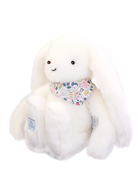 Doudou plišani zeko s maramom bijeli 35 cm