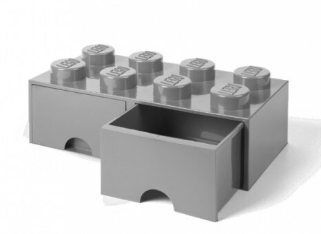 LEGO® úložný box 8 - so zásuvkami šedá 250 x 500 x 180 mm