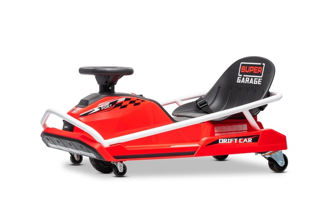 Beneo Motors Drift Kart 24V, rosso, 300W Motore Brushless, Batteria al Litio,