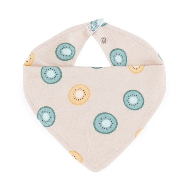PETITE&amp;MARS Podbradník bandana Luke 2 ks  Beige Kiwis&amp;Misty Green 3m+