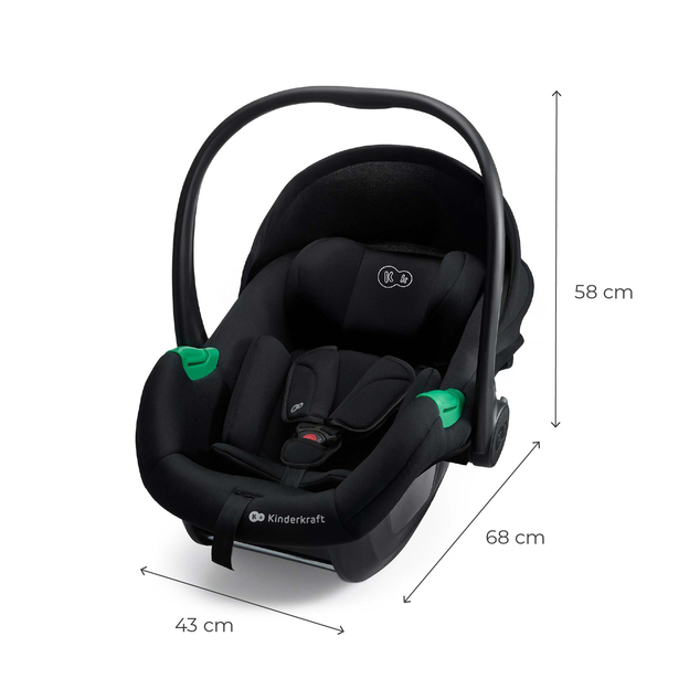 KINDERKRAFT Autositz Mink Pro 2 i-size (0-13 kg) und Basis Mink FX 2 Schwarz