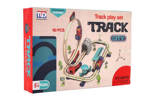 Treno con binari 60 pezzi a batteria 30x21x6cm