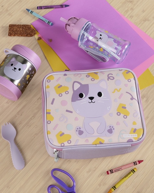 SKIP HOP Bottiglia con cannuccia 355ml Besties Squad Gattino 12m+