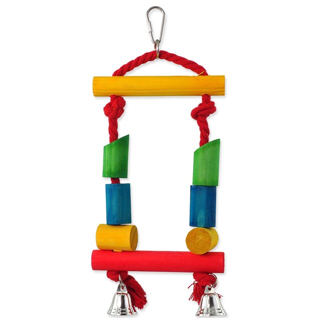 Toy Bird Jewel Holzschaukel mit Seil, farbig, 25 cm