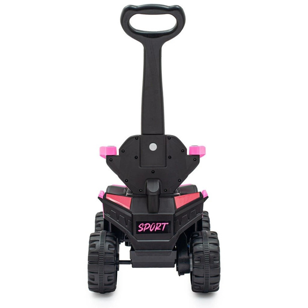 Detské elektrické odrážadlo Baby Mix Ruggy s vodiacou tyčou baby pink