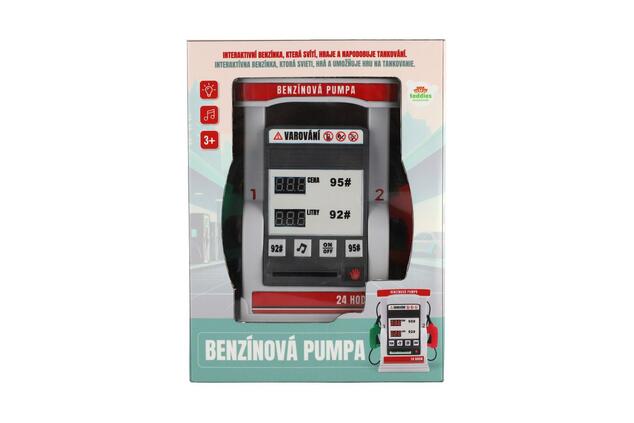 Benzínová pumpa plast na batérie so zvukom a svetlom 17x23x6cm
