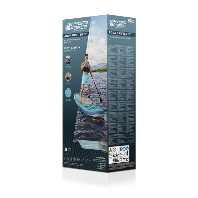 Bestway Aqua Drifter ™ Paddleboard-Set mit abnehmbarem Sitz - 15 x 91,5 x 335 cm