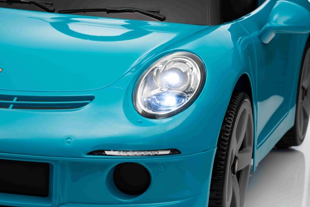 Elektrické autíčko RUF GT 12V, modré, Otváracie dvere, 2.4 GHz diaľkové ovládanie, LED sve