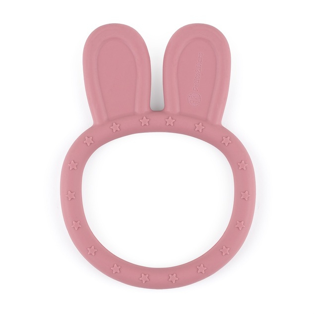 PETITE&amp;MARS Hryzačka silikónová Bunny Dusty Rose 0m+