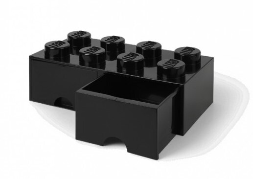 LEGO® úložný box 8 - so zásuvkami čierna 250 x 500 x 180 mm