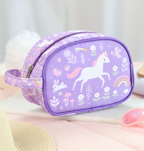 A Little Lovely Company - Kosmetiktasche - Einhörner und Regenbogen