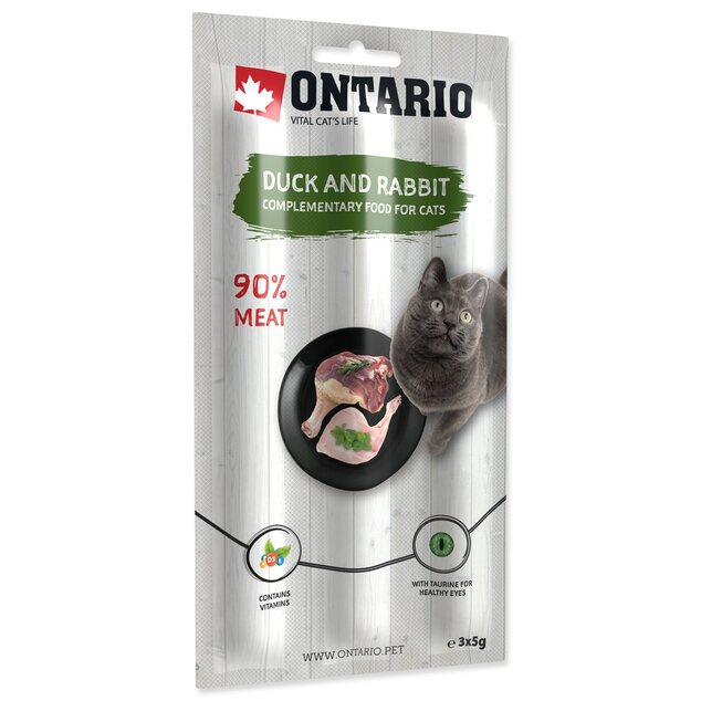 Pochúťka Ontario kačka a králik, tyčinky 3x5g