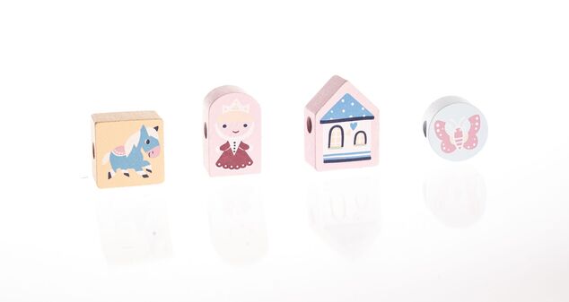 CUBIKA Pastel 16013 Navliekacia rozprávka - navliekací set - 13 drevených dielov a 8 predl