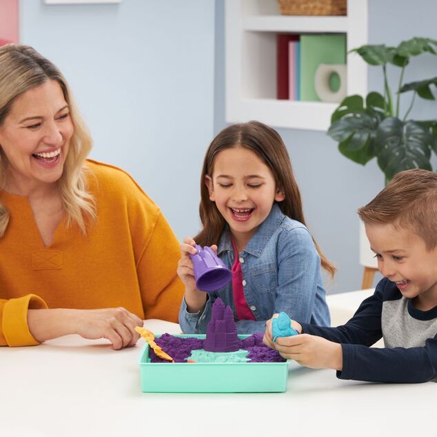 Kinetic sand scatola di sabbia liquida con tappetino viola