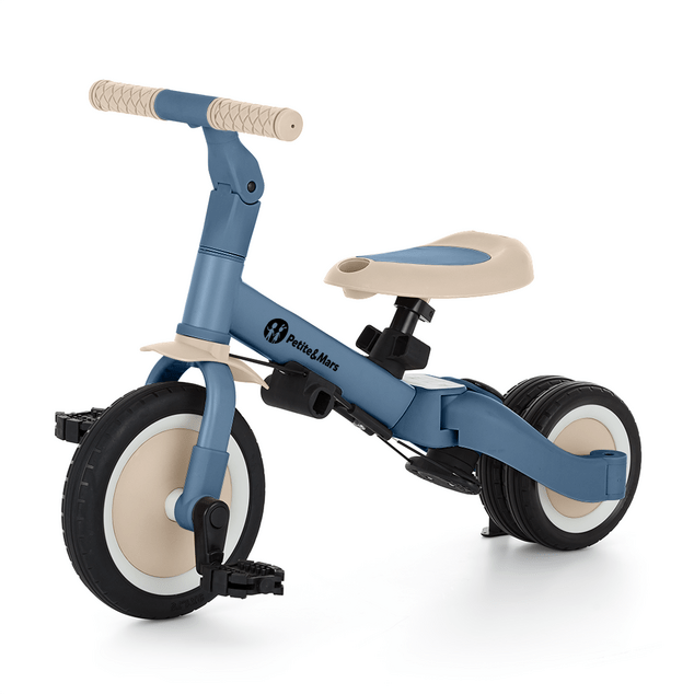 PETITE&amp;MARS Triciclo multifuncional 5 en 1 Turbo Plus Ocean Blue