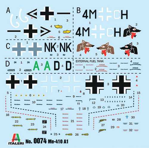 Model Kit letadlo 0074 - Me 410A-1 "HORNISSE" (1:72)