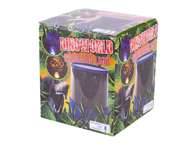 Dinoworld lampička/projektor 12cm 360° na batérie so svetlom meniacou farbu
