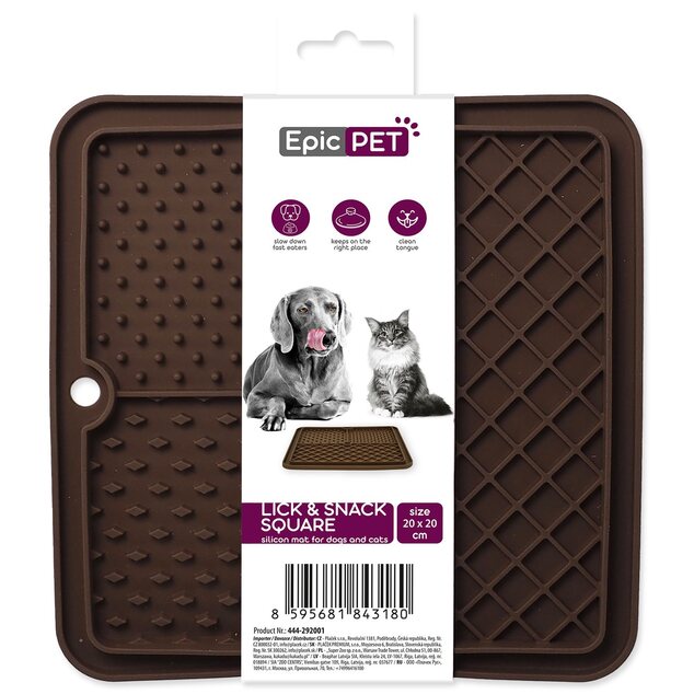 Podložka lízacia Epic Pet Lick&amp;Snack štvorec hnedý 20x20cm